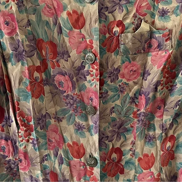 Vintage 70s Dawn Joy Brown Floral Button Up Dress Women’s Size Small Retro - Picture 6 of 16